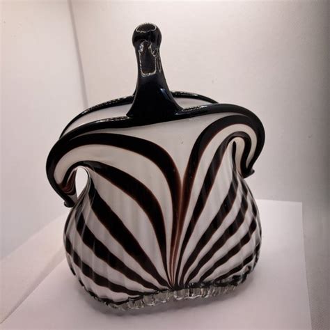 Murano Style Accents Hand Blown Art Glass Handbag Purse Vase In The Murano Italy Style