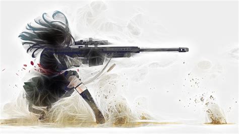 Anime Girls Gun Sniper Rifle Kozaki Yuusuke Wallpapers HD Desktop And Mobile Backgrounds