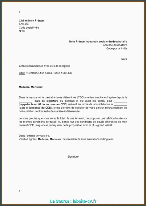 Modification du contrat de travail de la nounou. 69 Lettre Fin De Contrat Nounou