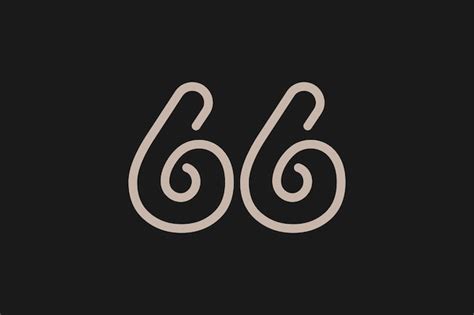 Premium Vector Number 66 Logo Monogram Number 66 Logo Line Style