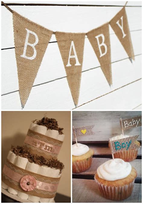 Burlap Baby Shower Decorations Rustic Baby Chic
