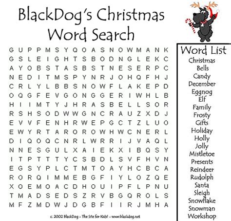 6 Hard Christmas Word Search