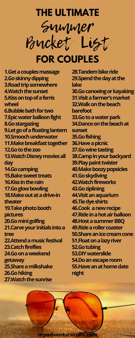 Check spelling or type a new query. 55 Things Every Couple Should Try During Summer | Ultimate ...