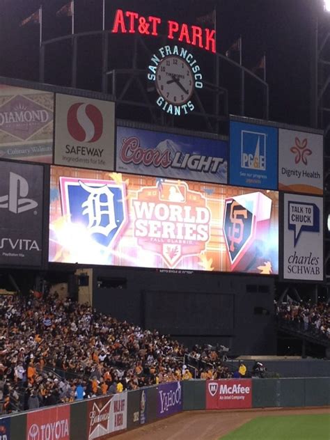 At Park Scoreboard 2012 World Series Detriot Tigers Vs San