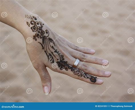 Art Of Henna Paint On Hand Stock Image Image Of Bride 82241051