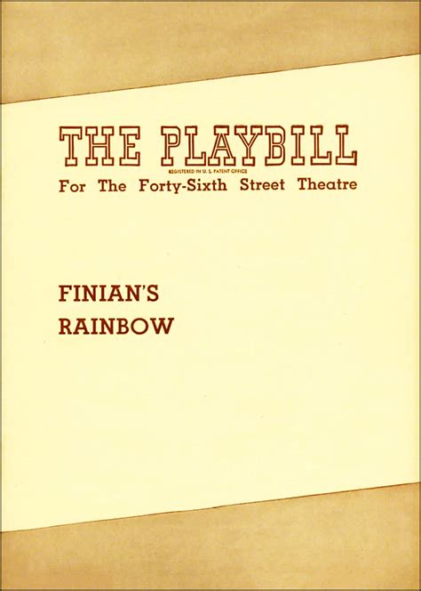 Finians Rainbow Broadway Richard Rodgers Theatre 1947 Playbill