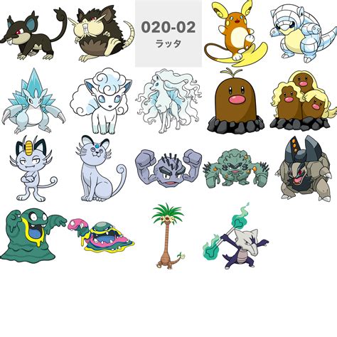 A new feature of pokémon sun & moon are alola forms, where certain pokémon have developed differently to how they have in different versions, often resulting in a change of type, abilities and appearance. PGL art for Alola forms | Pokémon Sun and Moon | Know Your ...