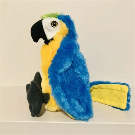 Wild Republic Macaw Parrot Plush Exotic Bird Blue Yellow Stuffed Animal