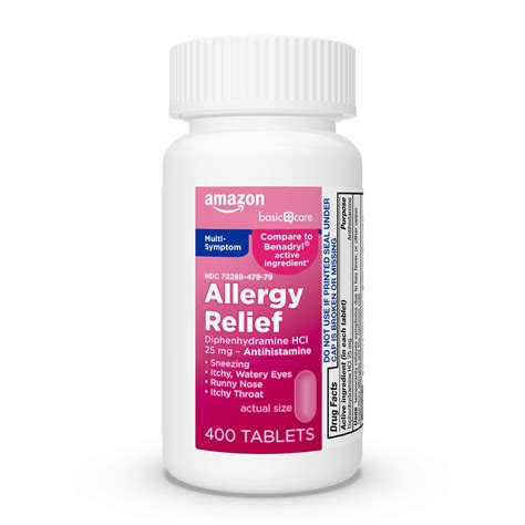 Amazon Basic Care Allergy Relief Diphenhydramine Hcl 25 Mg