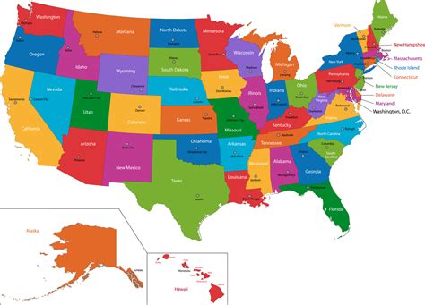 Colored Map Of The United States