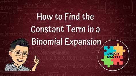 How To Find The Constant Term In A Binomial Expansion Youtube
