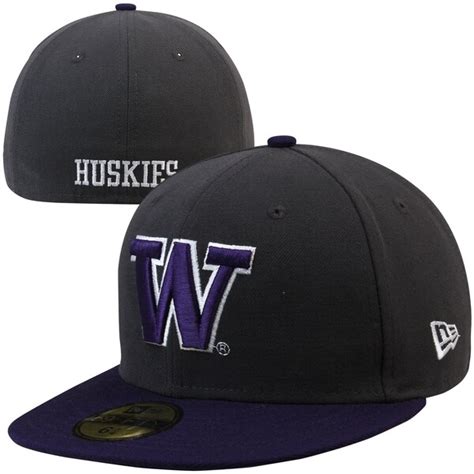 New Era Washington Huskies Two Tone 59fifty Fitted Hat Graphite