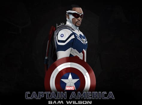 Sam Wilson Aka Captain America Vector Portrait By Kawshik Ghosh On Dribbble
