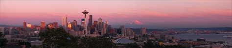 Seattle Skyline Panorama Foto And Bild North America United States