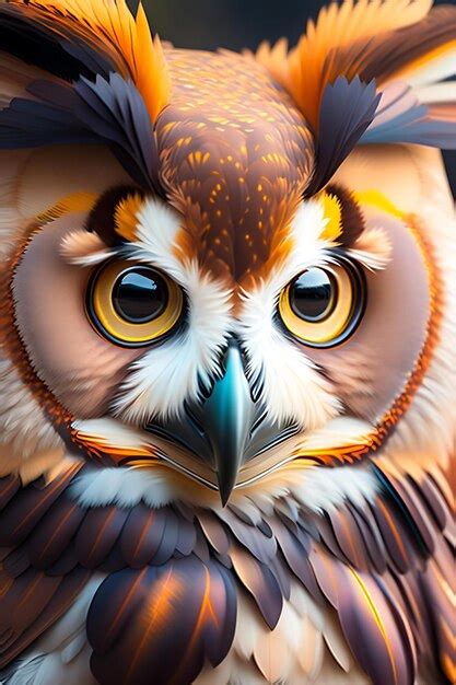 Premium Ai Image Portrait Of An Owl Abstract Wildlife Background