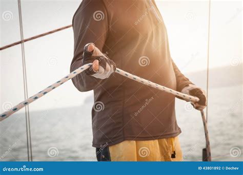Sailor Pulling Rope Stock Photo Image 43801892
