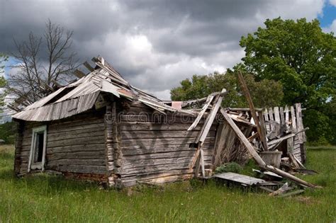 Old Ruined Wooden House Falling Down Stock Image Image Of Danger
