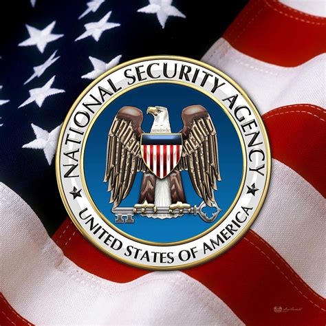 National Security Agency N S A Emblem Emblem Over American Flag