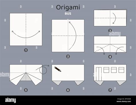 Origami Tutorial For Kids Origami Cute Bus Stock Vector Image And Art