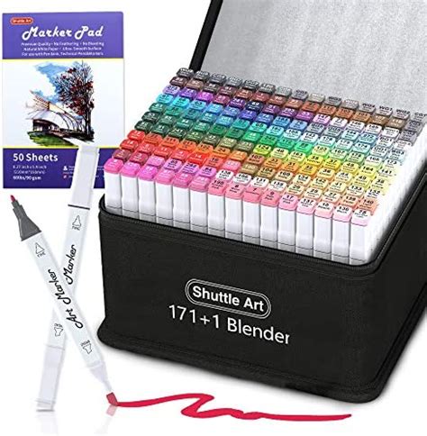 172 Colors Dual Tip Alcohol Based Art Markers171 Colors Plus 1 Blender