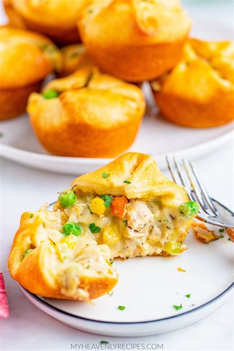 Turkey Or Chicken Pot Pie Cups Using Crescent Rolls My Heavenly Recipes