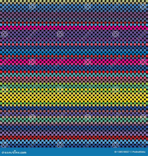 Colorful Stripe Squares Rainbow Spectrum Vector Background Pattern