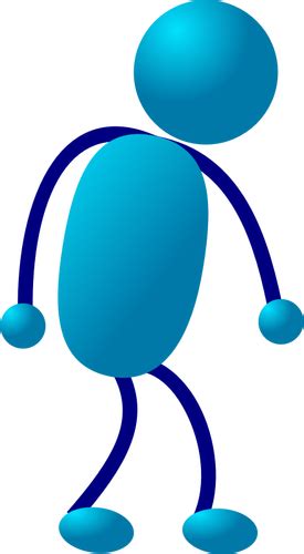 Blue Stick Man Figure Vector Illustration Public Domain Vectors