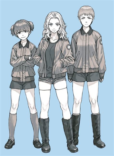 Kay Alisa And Naomi Girls Und Panzer Drawn By Gufu Guffuumu