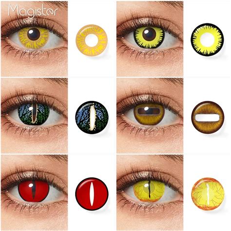 1 Pair Cosplay Color Contact Lenses White Black Blind Lens Anime