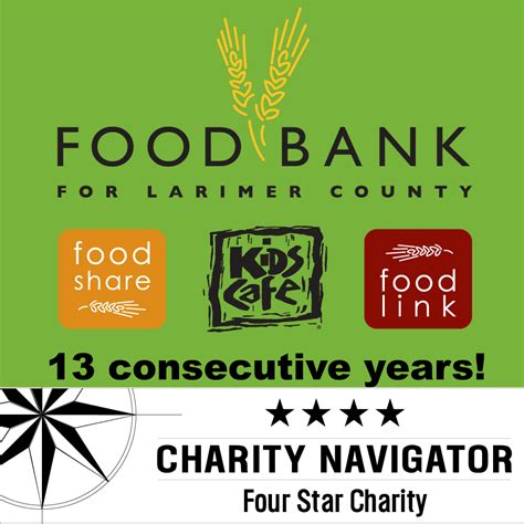 Donate by check at all three foodbank locations listed below! Food Bank for Larimer County receives 13th consecutive 4-star