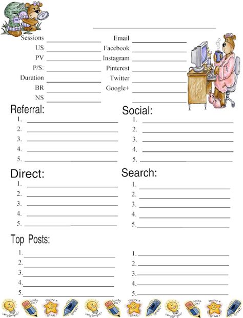 DIY Party Mom Printable Blogger Analytics Monthly Tracking Sheet