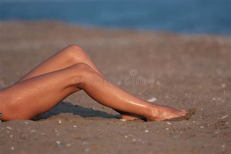Long Legs On The Beach Stock Image Image Of Sunbathing 24420185