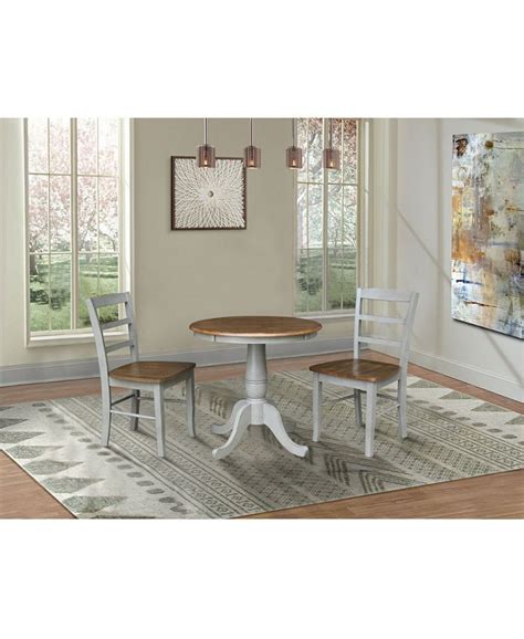 International Concepts 30 Round Top Pedestal Dining Table With 2