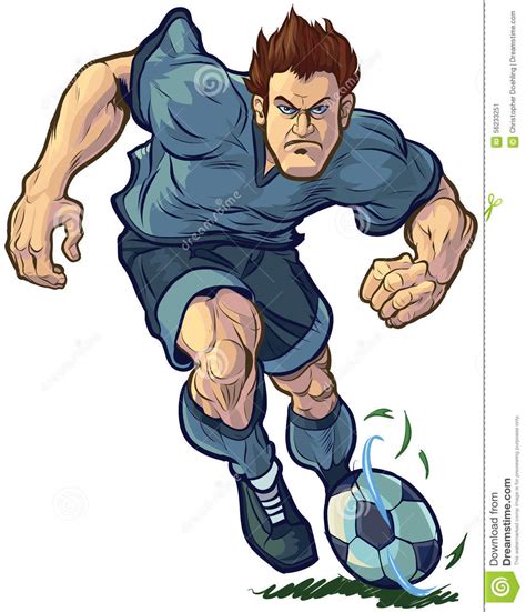 Tough Soccer Player Dribbling Vector Illustration Stock