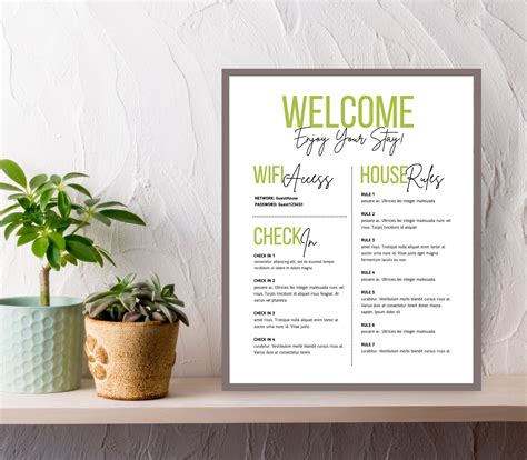 Airbnb Welcome Sign Template Welcome Guide Airbnb Airbnb Rental Check