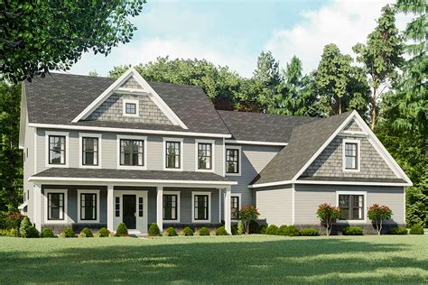 Two Story Country House Plan With Elongated Front Porch 790020glv
