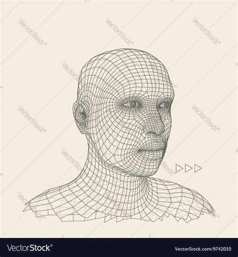 Head 3d Grid Geometric Face Design Royalty Free Vector Image