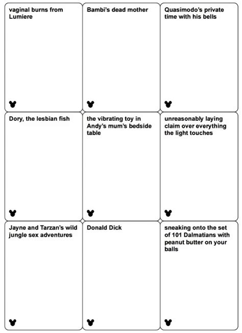 If you love the raucous party game cards against humanity, you'll definitely love the unofficial cards against disney, the latest unofficial. Disney Cards Against Humanity May Be Coming Out Soon, And Here's How 18 First Cards Look | Bored ...