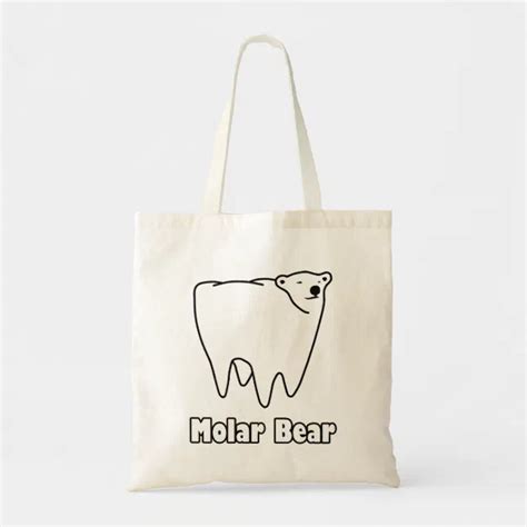 Molar Bear Polar Tooth Bear Tote Bag Zazzle