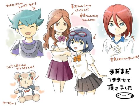 Shuu Otonashi Haruna Raimon Natsumi Kai And Kira Hiroto Inazuma Eleven And More Drawn By