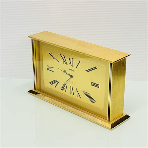 Angelus Gold Mantle Clock Swiss Case Battery Movement Etsy