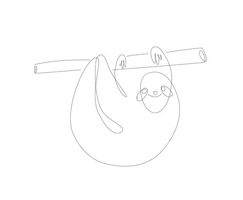 Premium Vector Sloth Art Line Illustration Unusual Animals Single
