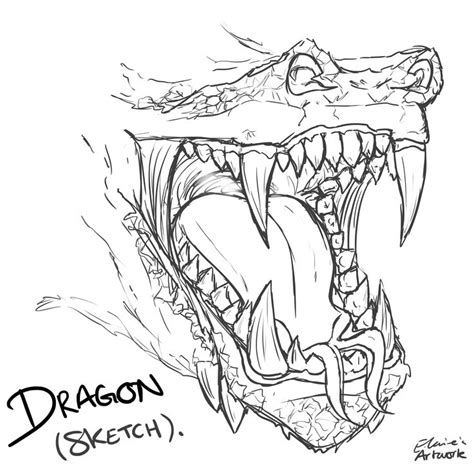 Dragon Sketch Dragon Sketch Teeth Drawing Dragon Drawing