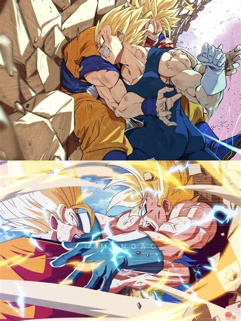 Goku Vs Majin Vegeta Batalla Epica Anime Dragon Ball Super Dragon