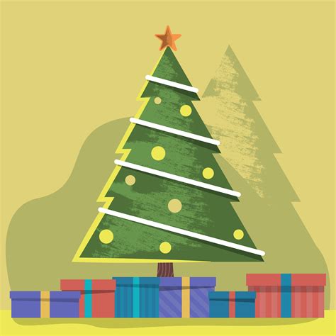 christmas illustration with tree and presents stock vector 22d