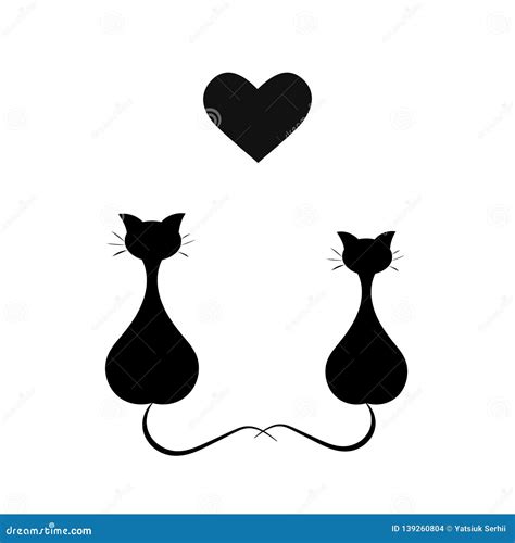 Two Black Cats In Love Stock Vector Illustration Of Clip 139260804