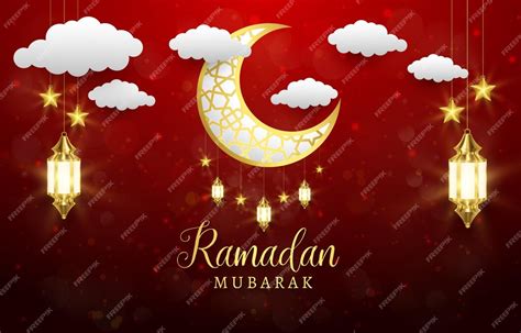 Premium Vector Beautiful Ramadan Mubarak Banner Illustration With