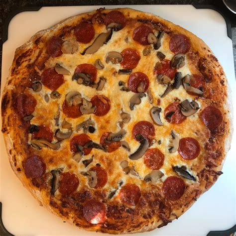 Homemade Pepperoni And Mushroom Pizza Rfood