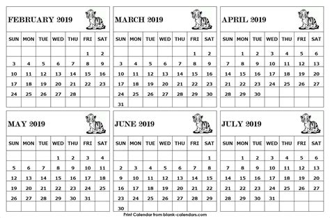 6 Month Excel Example Calendar Printable