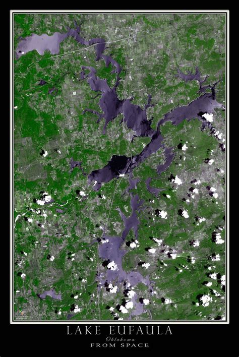 The Lake Eufaula Oklahoma Satellite Poster Map Lake